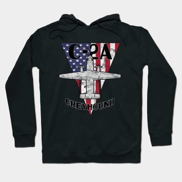 C-2A Greyhound Airplane Patriotic Airplane Vintage Hoodie by DesignedForFlight